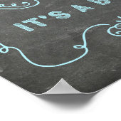 Het is een Baby shower-gebarentblauw karton. Poster (Hoek)