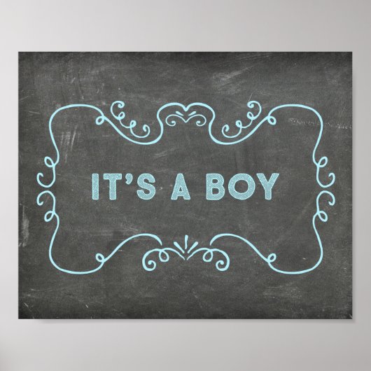 Het is een Baby shower-gebarentblauw karton. Poster (Voorkant)