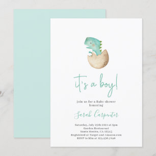 Het is een baby shower jongen uit de peuterdinosau kaart