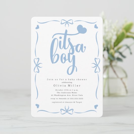 Het is een Baby shower. Kaart (Staand voorkant)