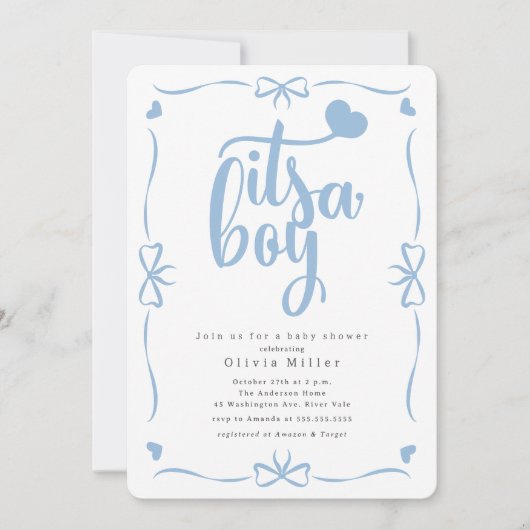 Het is een Baby shower. Kaart (Voorkant)