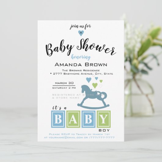 Het is een Baby shower. Kaart (Staand voorkant)