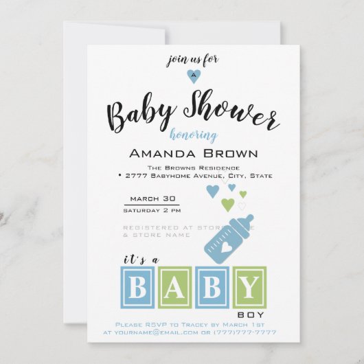 Het is een Baby shower. Kaart (Voorkant)