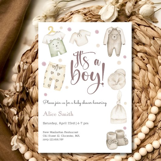 Het is een Baby shower Kaart