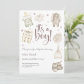 Het is een Baby shower Kaart (Staand voorkant)