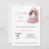 Het is een baby shower kaart van een meisje met bl (Voorkant)