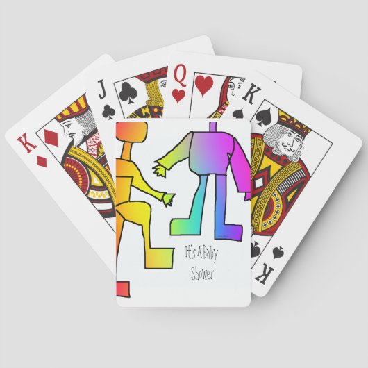 Het is een Baby shower klassiek speelkaarten (Achterkant)