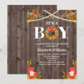 Het is een Baby shower met een knuppige kerstmis. Kaart (Voorkant / Achterkant)