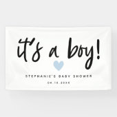 het is een baby shower met een simpel blauw hart spandoek (Horizontaal)