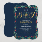 Het is een Baby shower met kerst-kerst. Kaart (Voorkant / Achterkant)