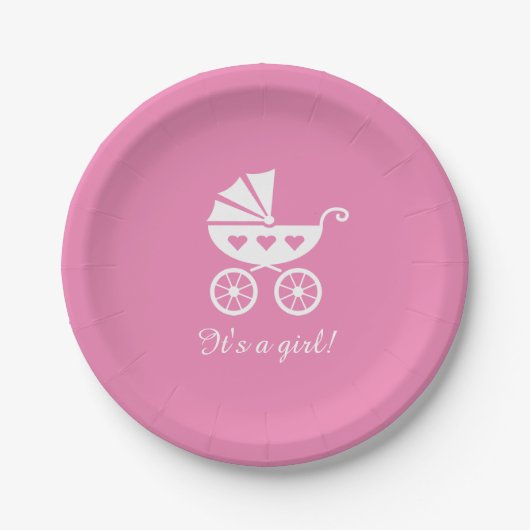 Het is een baby shower papieren bord met een onder (Voorkant)