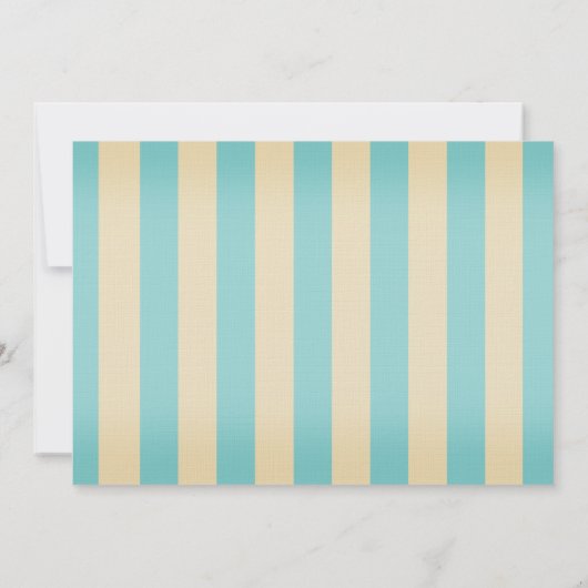 Het is een Baby shower  Rattle Blue Stripes Kaart (Achterkant)