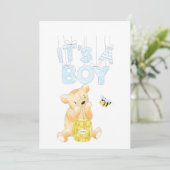 Het is een Baby shower Teddy Bear Honey Bee Kaart (Staand voorkant)