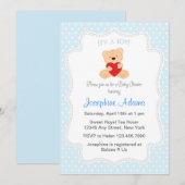 Het is een Baby shower-uitnodiging blauw Kaart (Voorkant / Achterkant)