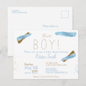 Het is een Baby shower-uitnodiging. Briefkaart (Voorkant / Achterkant)