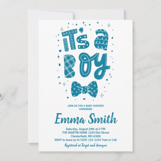 Het is een Baby shower-uitnodiging. Kaart (Voorkant)