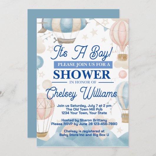 Het is een Baby shower-uitnodiging. Kaart (Voorkant / Achterkant)