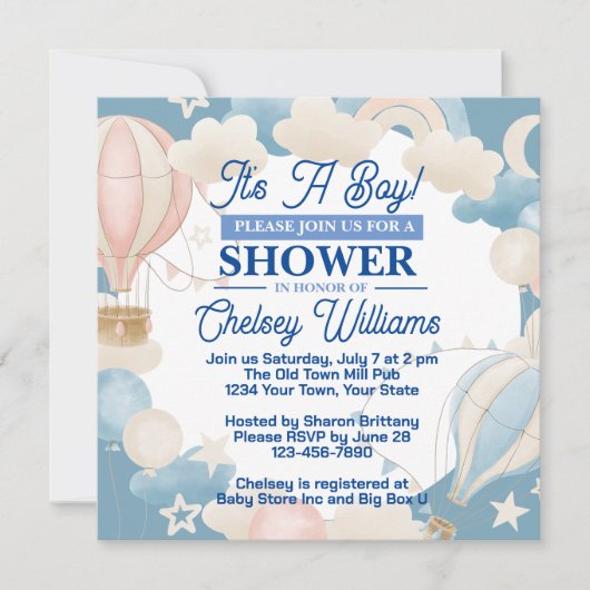 Het is een Baby shower-uitnodiging. Kaart (Voorkant)