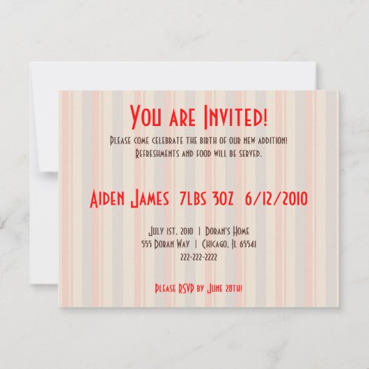 Het is een Baby shower-uitnodiging Kaart (Achterkant)