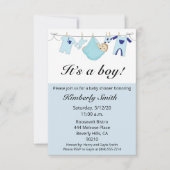 Het is een baby shower-uitnodiging voor een jongen aankondiging (Voorkant)