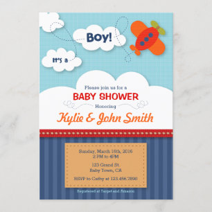 Het is een Baby shower-uitnodiging voor een jongen Kaart