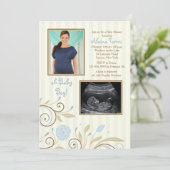 Het is een Baby shower-uitnodiging voor een jongen Kaart (Staand voorkant)