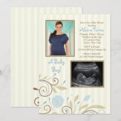 Het is een Baby shower-uitnodiging voor een jongen Kaart (Voorkant / Achterkant)