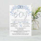 Het is een Baby shower-uitnodiging voor een jongen Kaart (Staand voorkant)