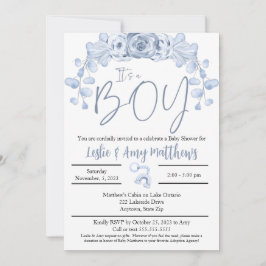 Het is een Baby shower-uitnodiging voor een jongen Kaart