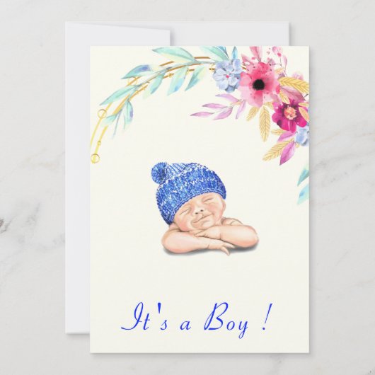 Het is een Baby shower-uitnodiging voor een knul H (Achterkant)