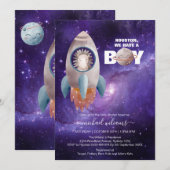 Het is een baby shower-uitnodiging voor een zakrui kaart (Voorkant / Achterkant)