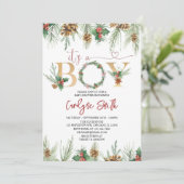 Het is een Baby shower-uitnodiging voor kerst. Kaart (Staand voorkant)