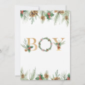 Het is een Baby shower-uitnodiging voor kerst. Kaart (Achterkant)