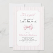 Het is een Baby shower uitnodiging voor meisjes (Voorkant)