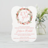 Het is een baby shower-uitnodiging voor meisjes kaart (Staand voorkant)