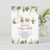 Het is een Baby shower-uitnodiging voor meisjes Kaart (Staand voorkant)