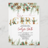 Het is een Baby shower-uitnodiging voor meisjes Kaart (Voorkant / Achterkant)