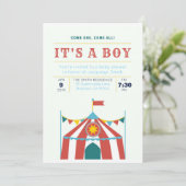 Het is een Baby shower-uitnodigingscircus Kaart (Staand voorkant)