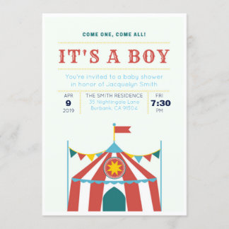 Het is een Baby shower-uitnodigingscircus Kaart