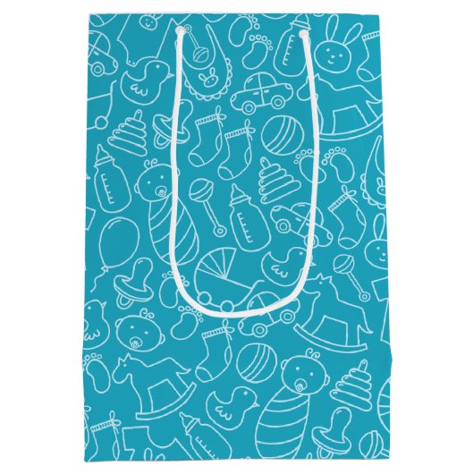 Het is een Baby shower van Boy Blue Medium Cadeauzakje (Achterkant)