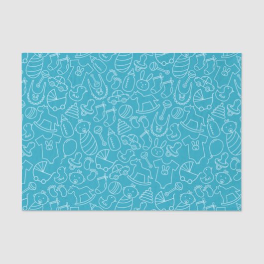 Het is een Baby shower van Boy Blue Tissuepapier (Voorkant)