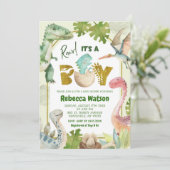Het is een Baby shower van Boy Dinosaur Kaart (Staand voorkant)