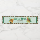 Het is een Baby shower van Boy, Safari Waterfles Etiket (Enkel label)