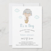 Het is een Baby shower van Boy Woodland Teddy Bear Kaart (Voorkant)