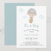 Het is een Baby shower van Boy Woodland Teddy Bear Kaart (Voorkant / Achterkant)