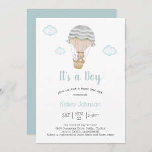 Het is een Baby shower van Boy Woodland Teddy Bear Kaart