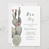 Het is een Baby shower van Cactus Peach Kaart (Voorkant)