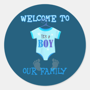 Het is een Baby shower van de Boys News Baby Gift  Ronde Sticker