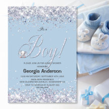 Het is een Baby shower van de Jongen Blue Elephant