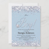 Het is een Baby shower van de Jongen Blue Elephant Kaart (Voorkant)